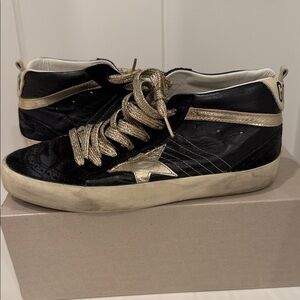Golden Goose Black and Gold Sneakers